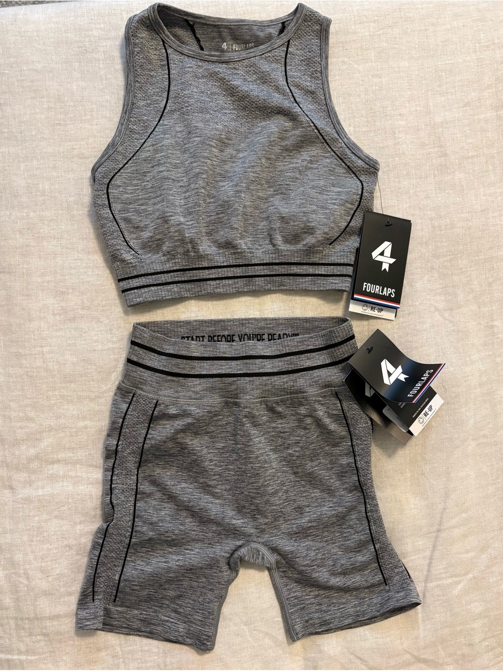 NWT Fourlaps Grey 2-Piece Activewear Set XS/S